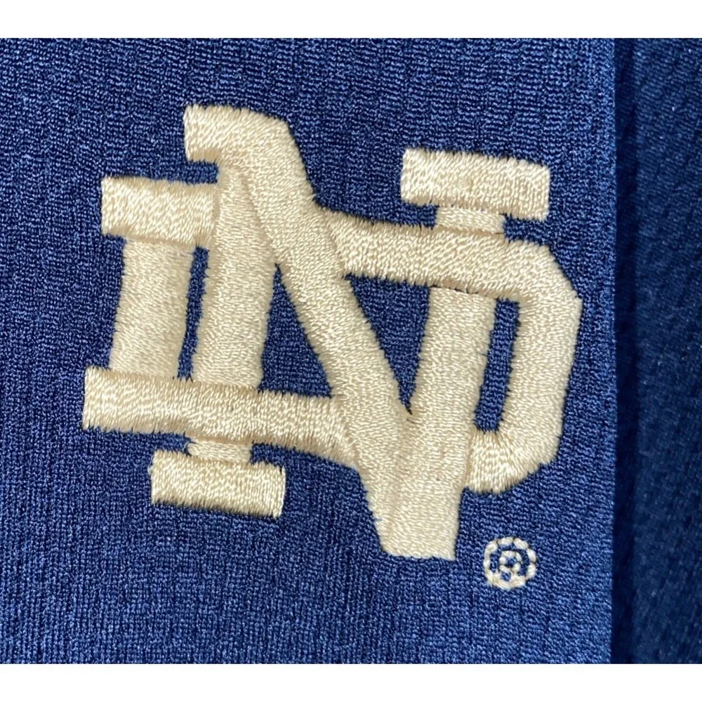 Adidas Notre Dame Mens XXL 2XL Climalite Navy Blue With White Golf Polo‎